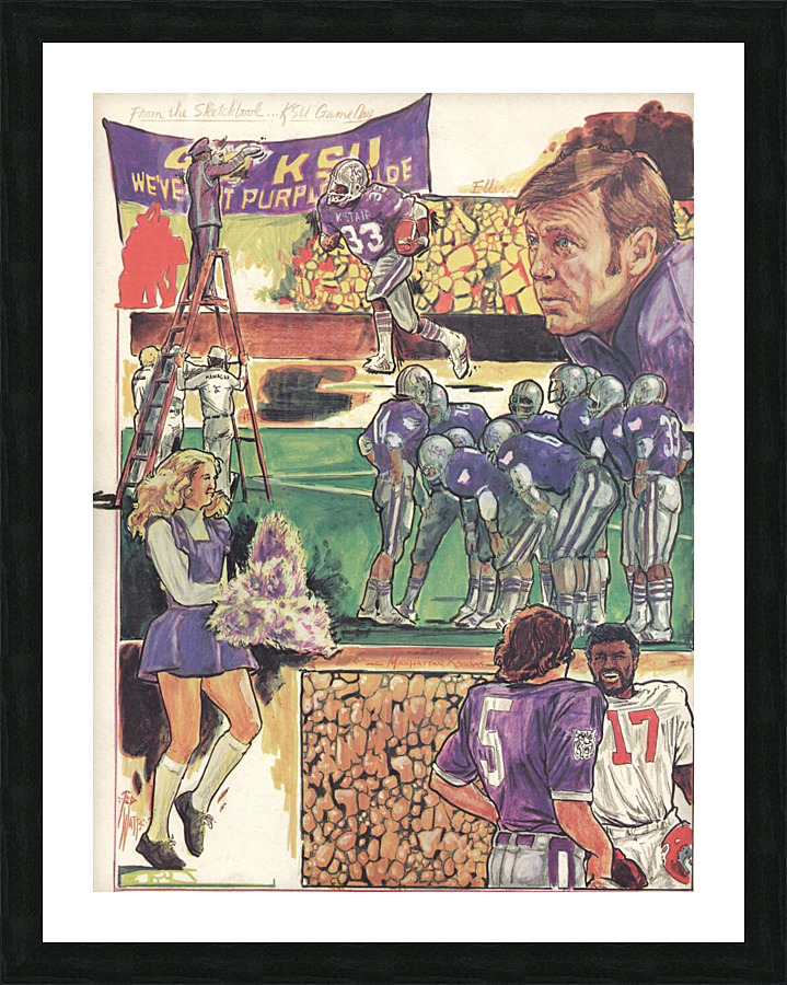 KSU Gameday program cover Picture Frame print