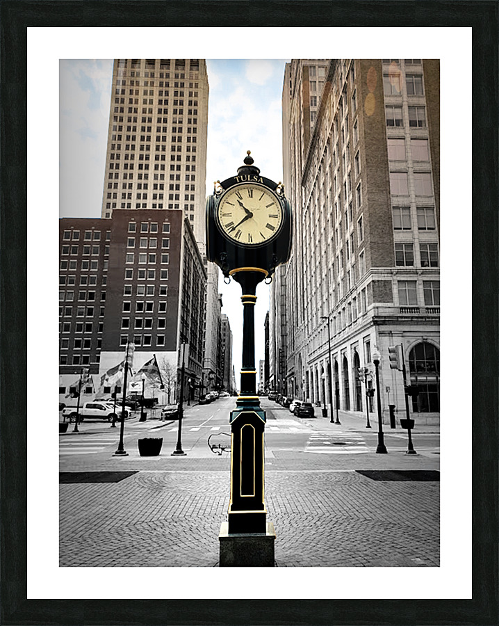 Tulsa Oklahoma Clock Picture Frame print