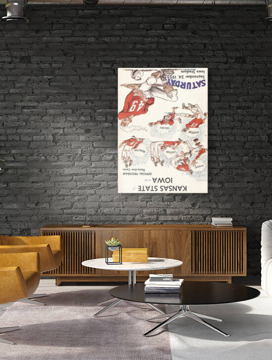 1955 Kansas State University vs Iowa Football Program Cover by Claib