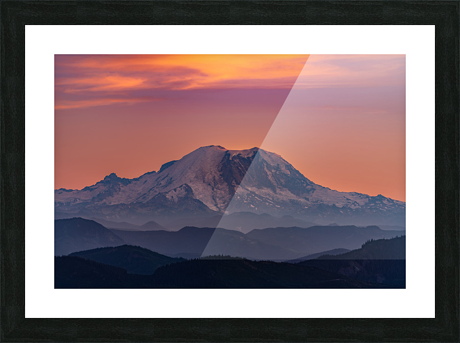 Rainier closeup sunset Picture Frame print