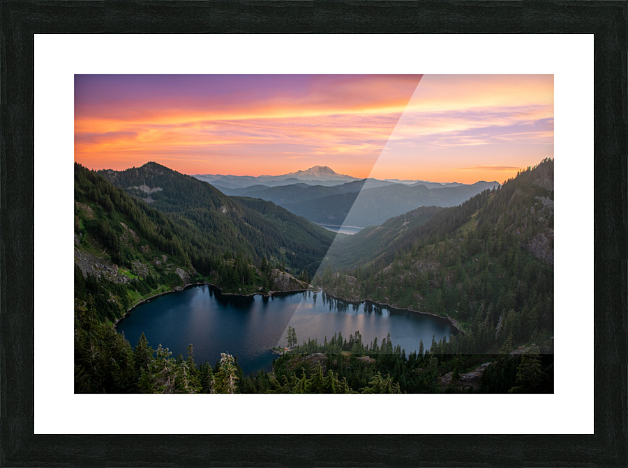 Lillian rainier sunset Picture Frame print