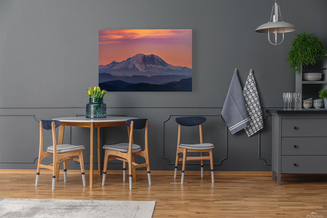 Rainier closeup sunset Reproduction
