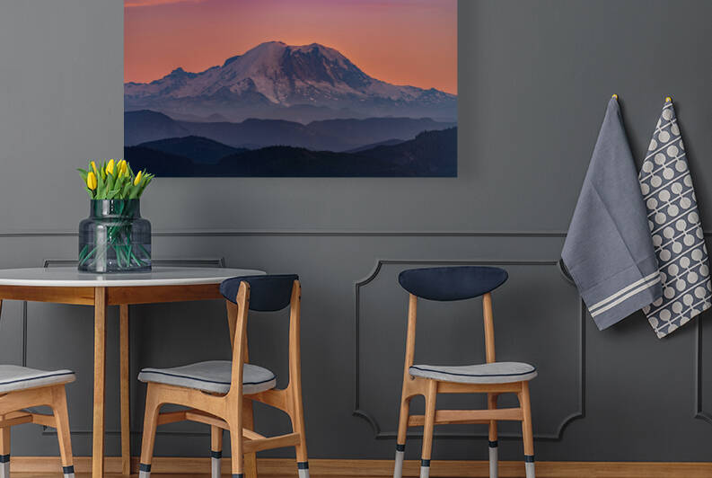 Rainier closeup sunset Reproduction