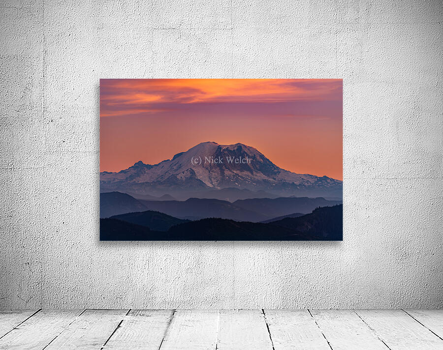 Rainier closeup sunset Wall Preview