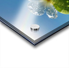 lovely pastel rainbow on the clearly blue sky background Acrylic print