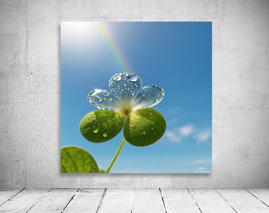 lovely pastel rainbow on the clearly blue sky background Wall Preview