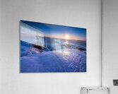 Sunrise on Ice Over Lake Superior Acrylic Print