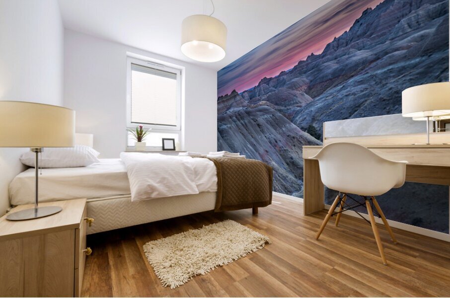 Sunset Over The Badlands Mural print