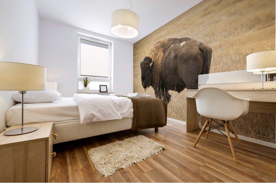 Bison of The Badlands Mural print