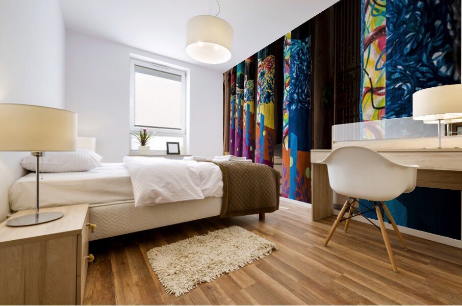 Vibrant Santa Fe Mural print