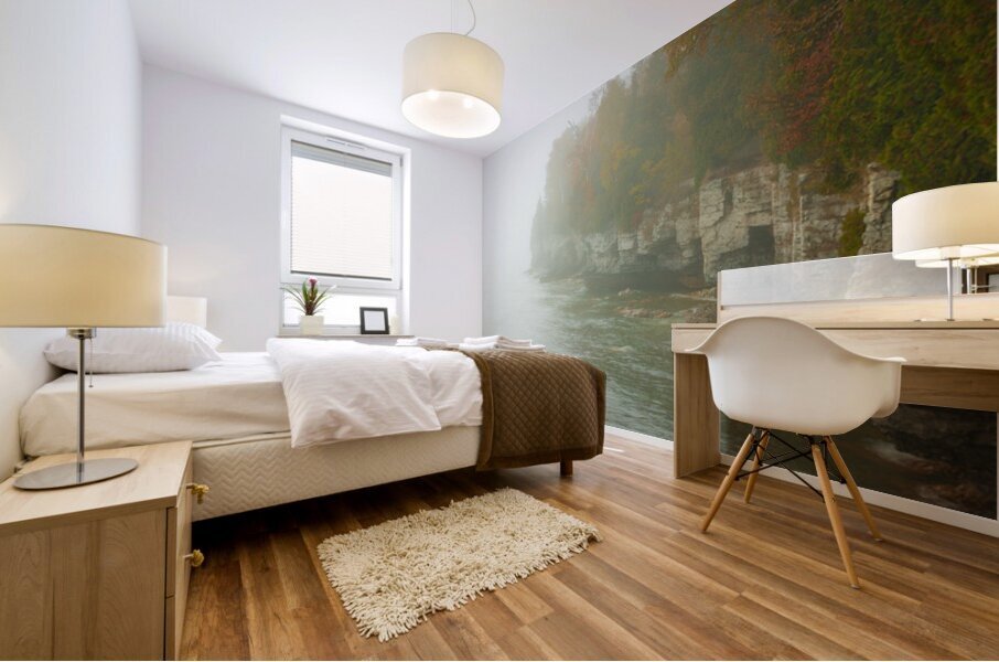 Door County Foggy Morning Mural print