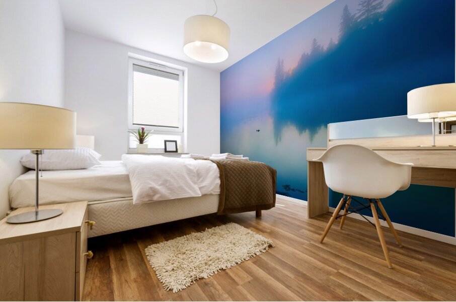 Foggy Sunrise Boundary Waters Minnesota Mural print