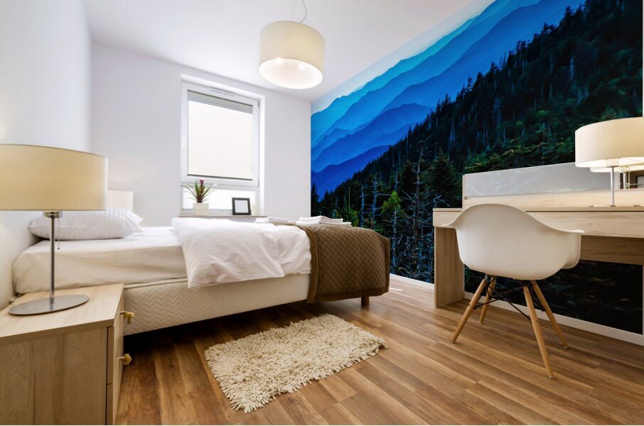 Blue Hour Over the Smoky Mountains Mural print