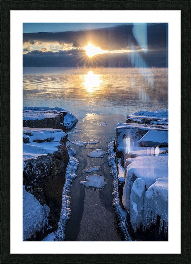 Winter Sunrise Over Lake Superior Picture Frame print