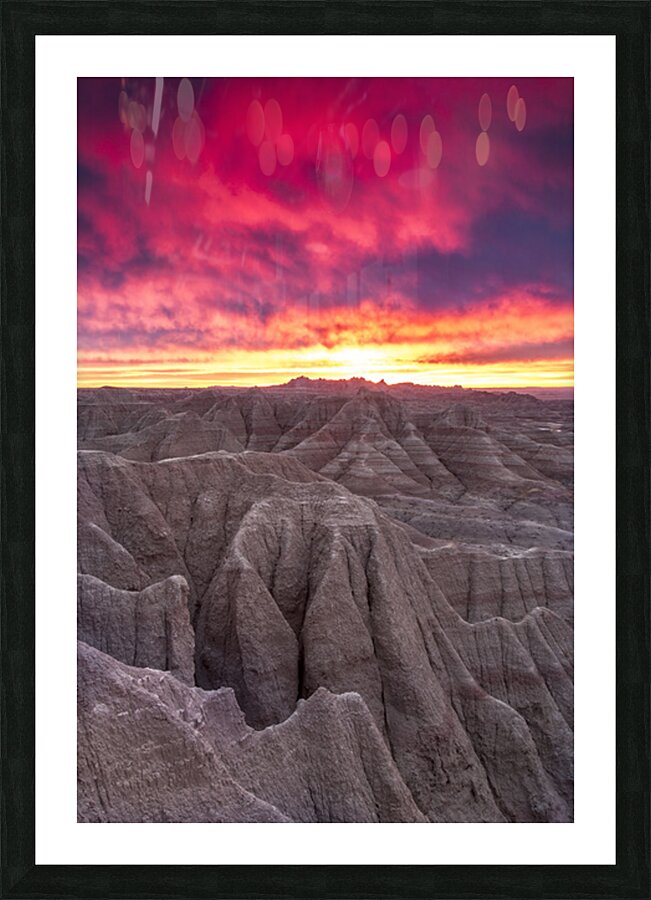 Sunrise Over The Badlands Picture Frame print