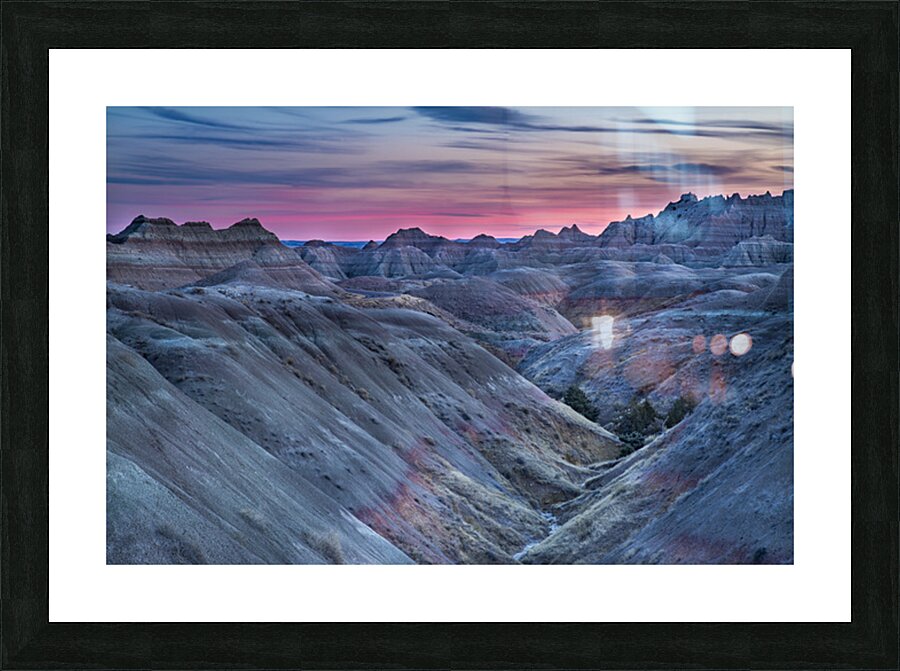 Sunset Over The Badlands Picture Frame print