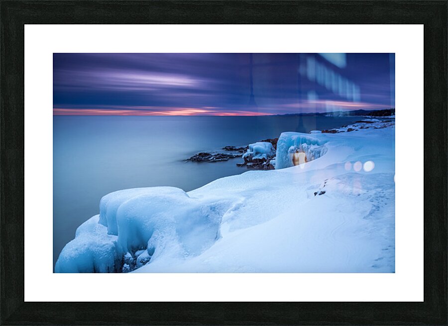 Minnesota Northshore Winter Sunset Picture Frame print