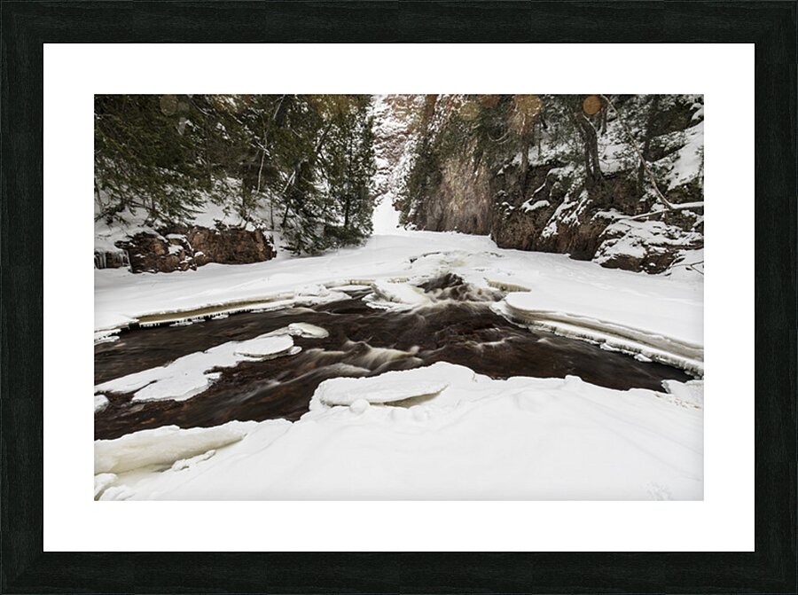 Winter Canyon on River Picture Frame print