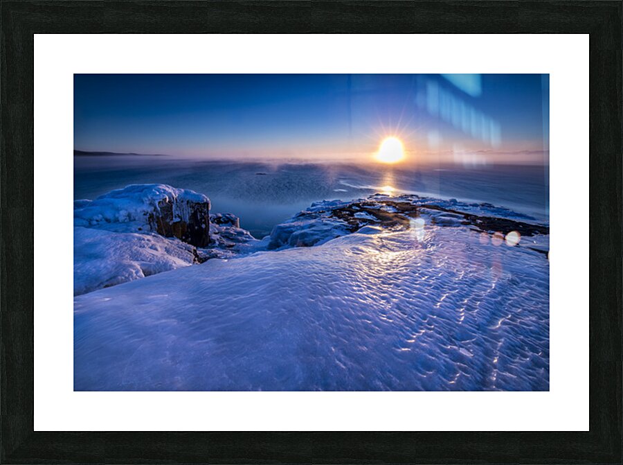 Sunrise on Ice Over Lake Superior Picture Frame print