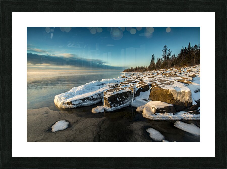 Rocky Lake Superior Sunrise Picture Frame print