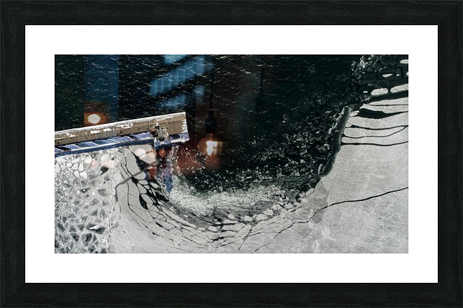 Grand Marais Winter Harbor Lighthouse Picture Frame print