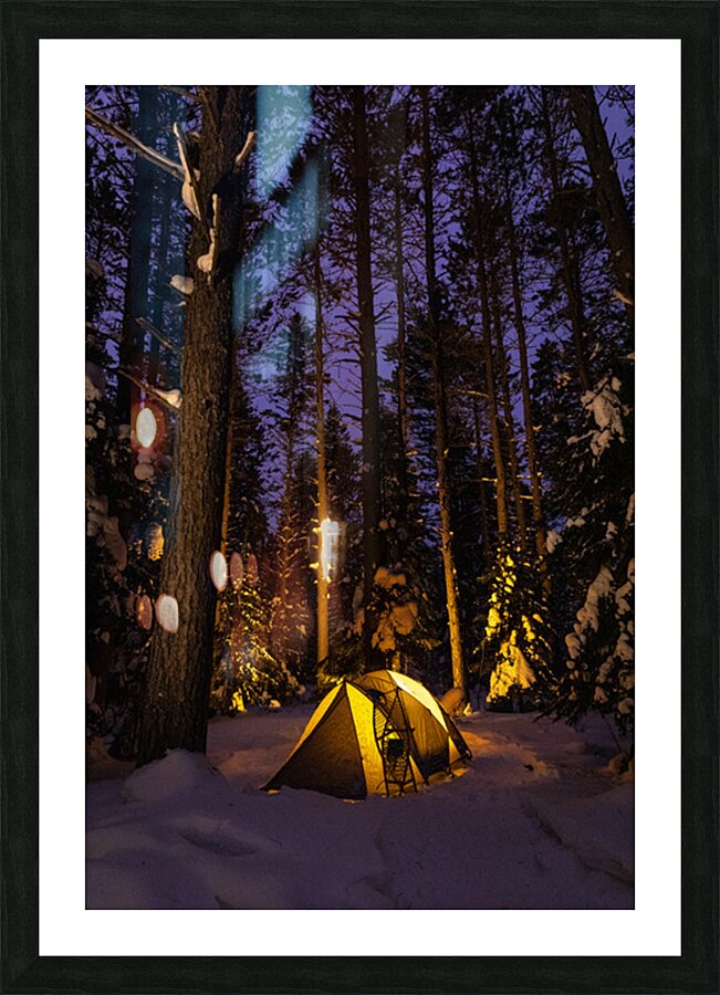 Minnesota Northwoods Winter Camping Picture Frame print