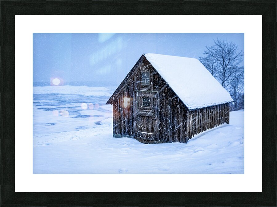 Barn Amongst a Minnesota Snowstorm Picture Frame print