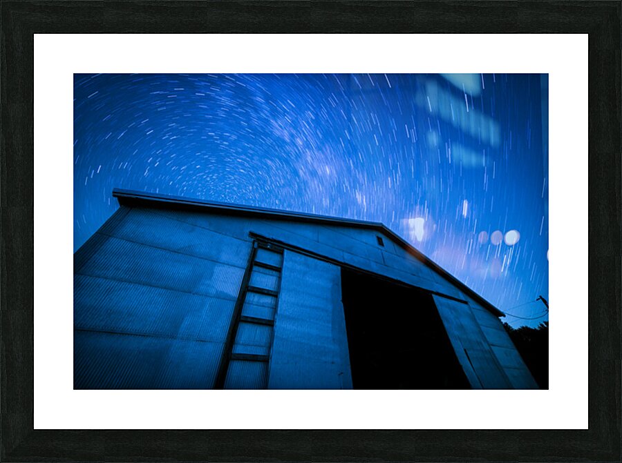 Star Trails over Farm Country Picture Frame print