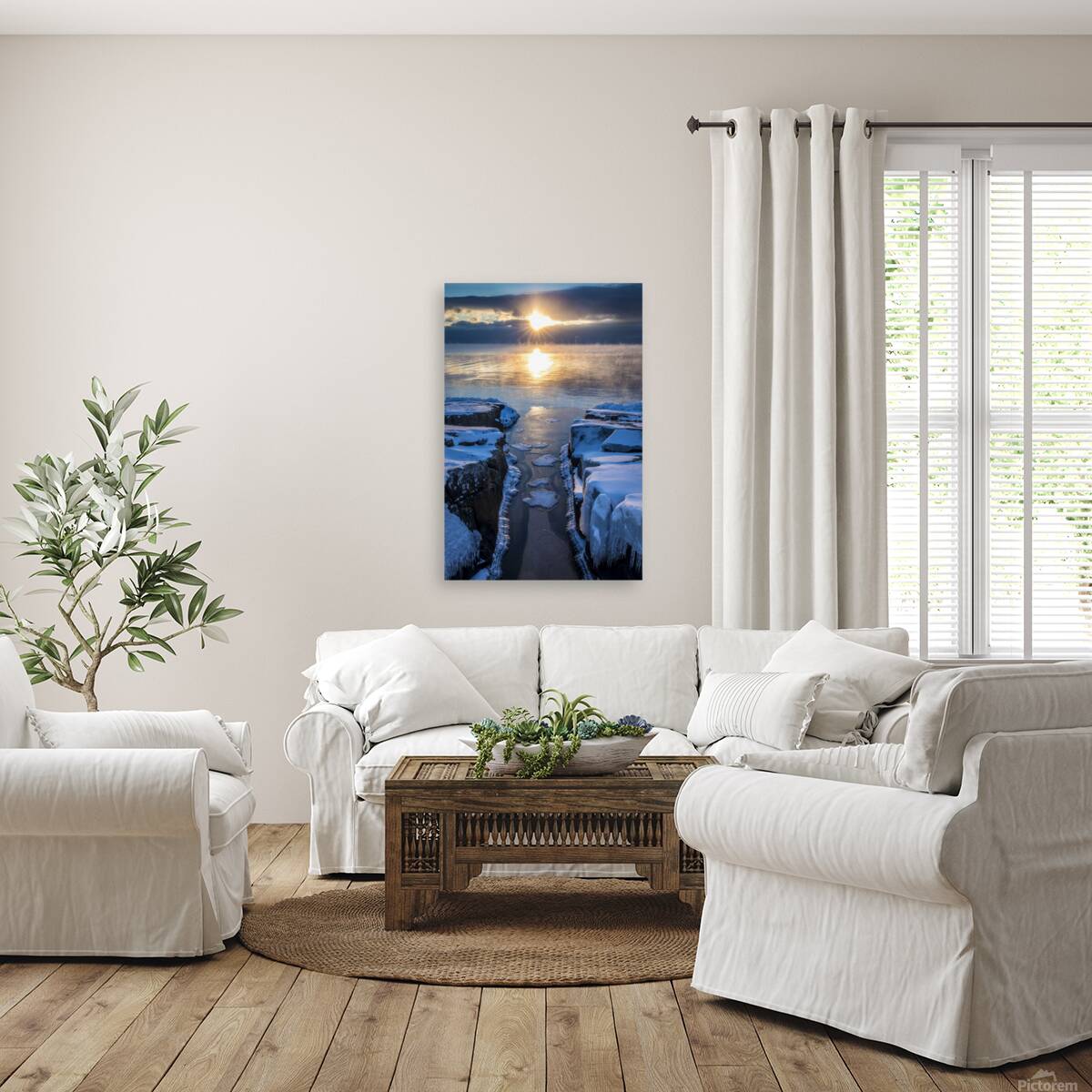 Winter Sunrise Over Lake Superior Reproduction