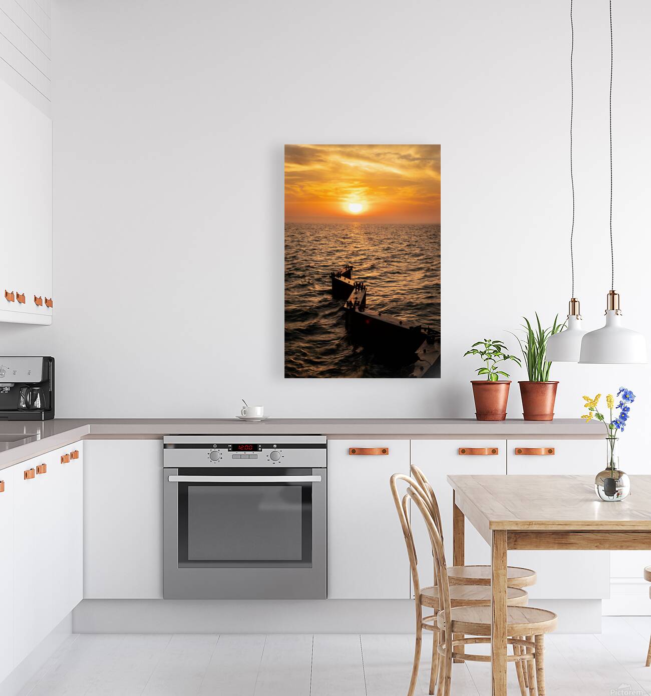 Point Betsie Sunset Over Lake Michigan Reproduction