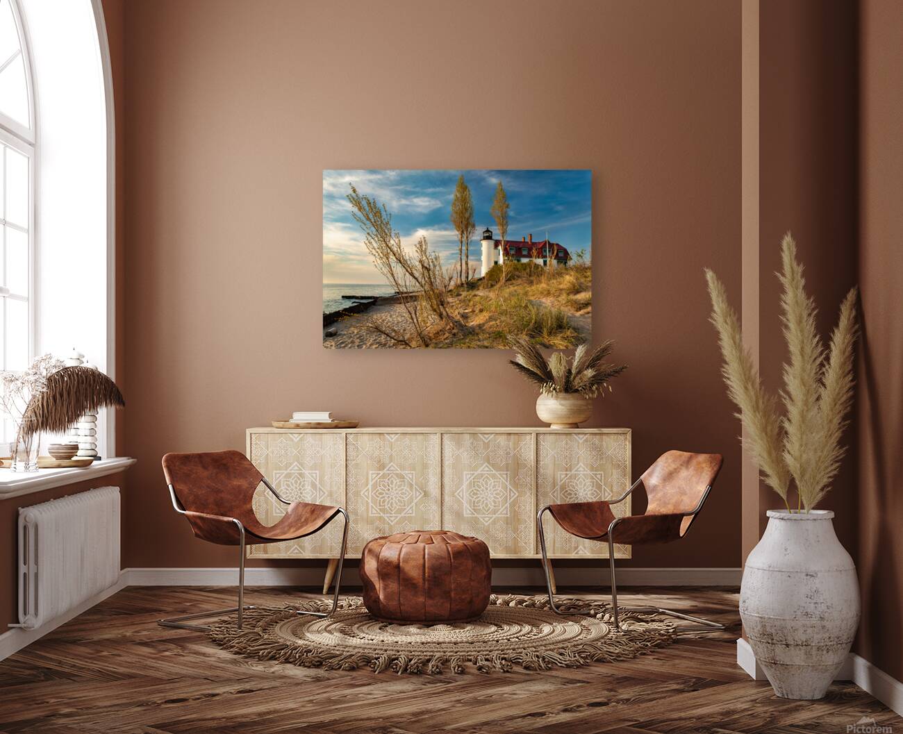 Point Betsie Lighthouse On The Beach Reproduction