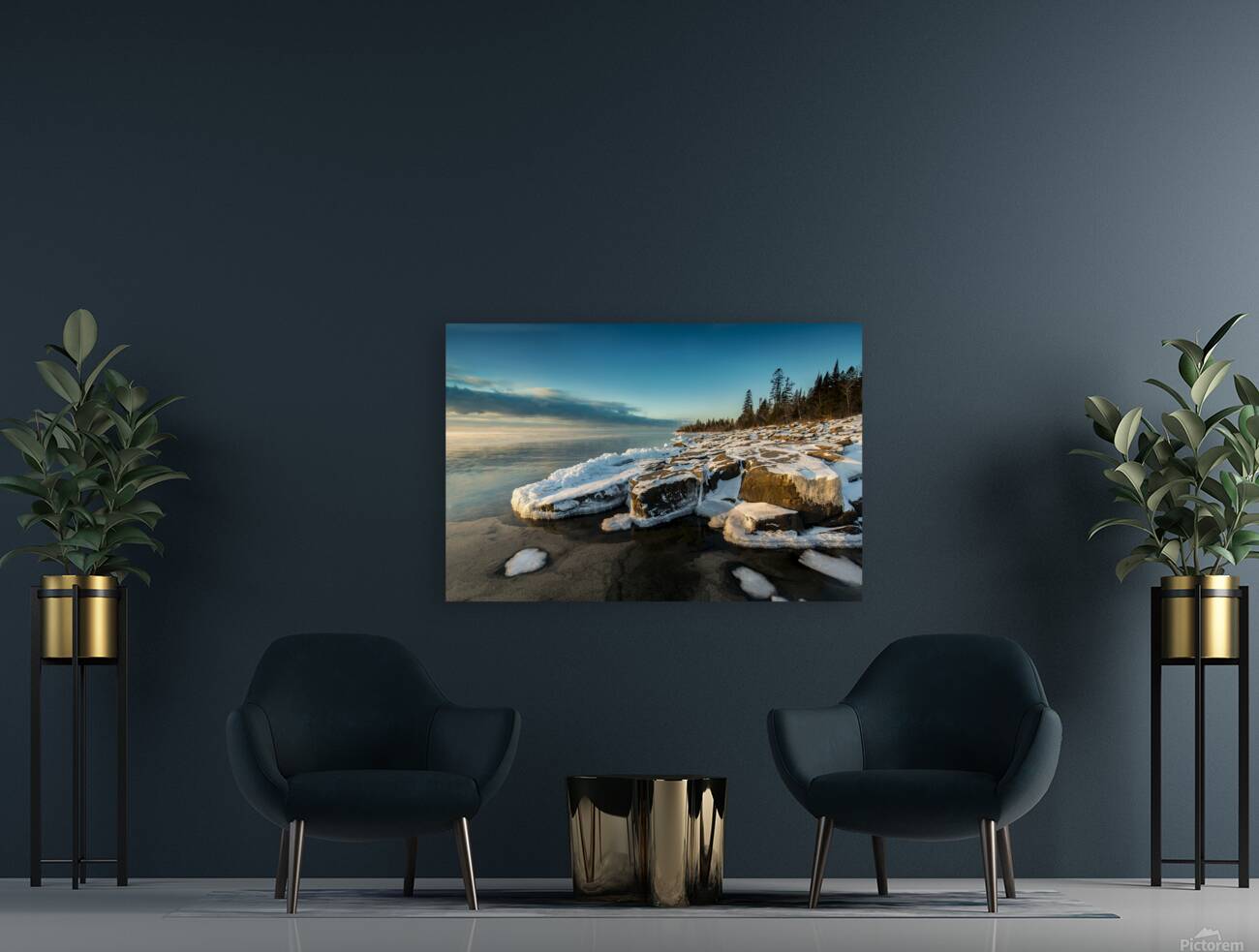 Rocky Lake Superior Sunrise Reproduction