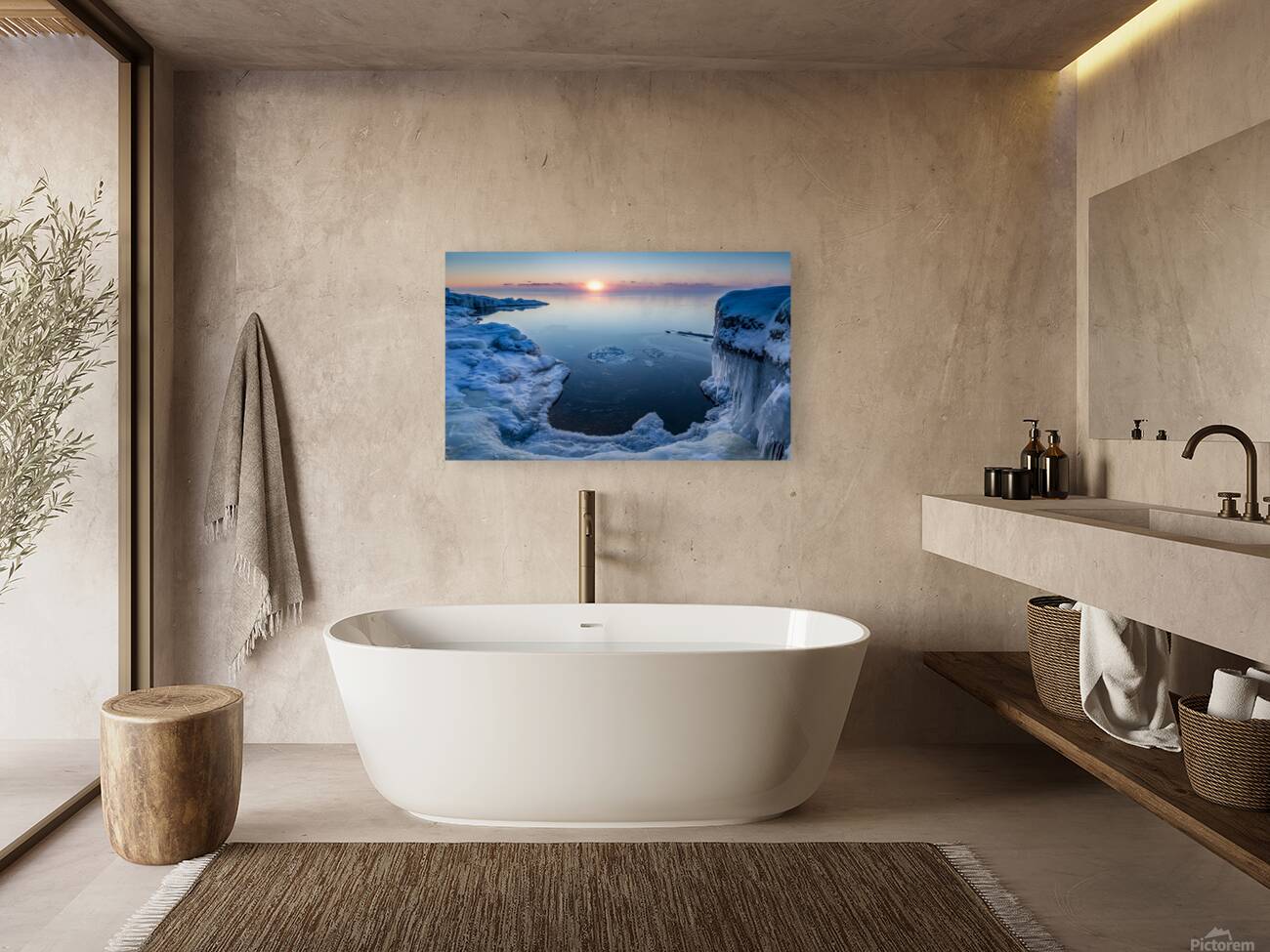 Lake Superior Winter Sunrise Reproduction