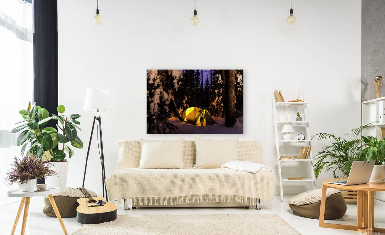 Winter Camping Under the Stars in Minnesota Reproduction