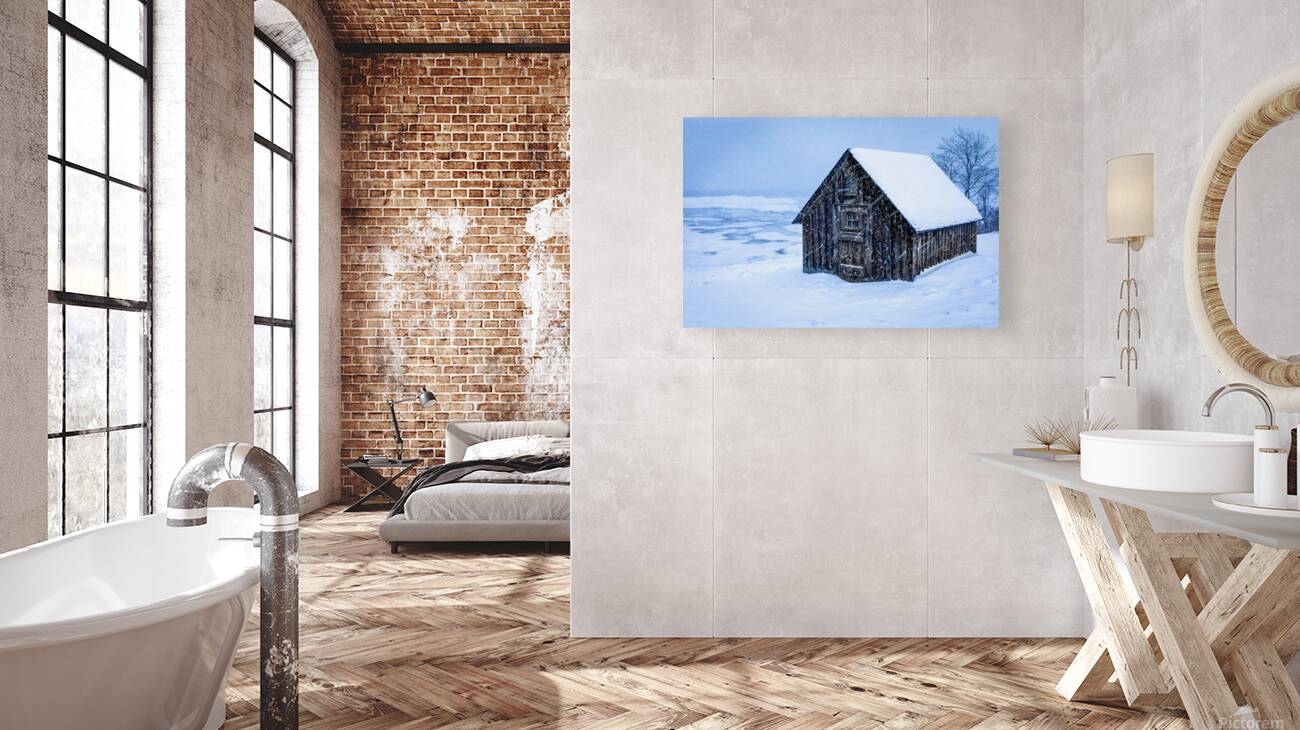 Barn Amongst a Minnesota Snowstorm Reproduction