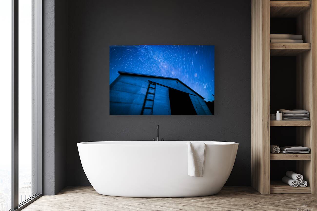 Star Trails over Farm Country Reproduction