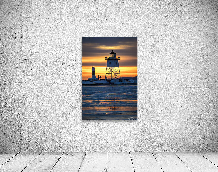 Grand Marais Lighthouse Over Ice Wall Preview