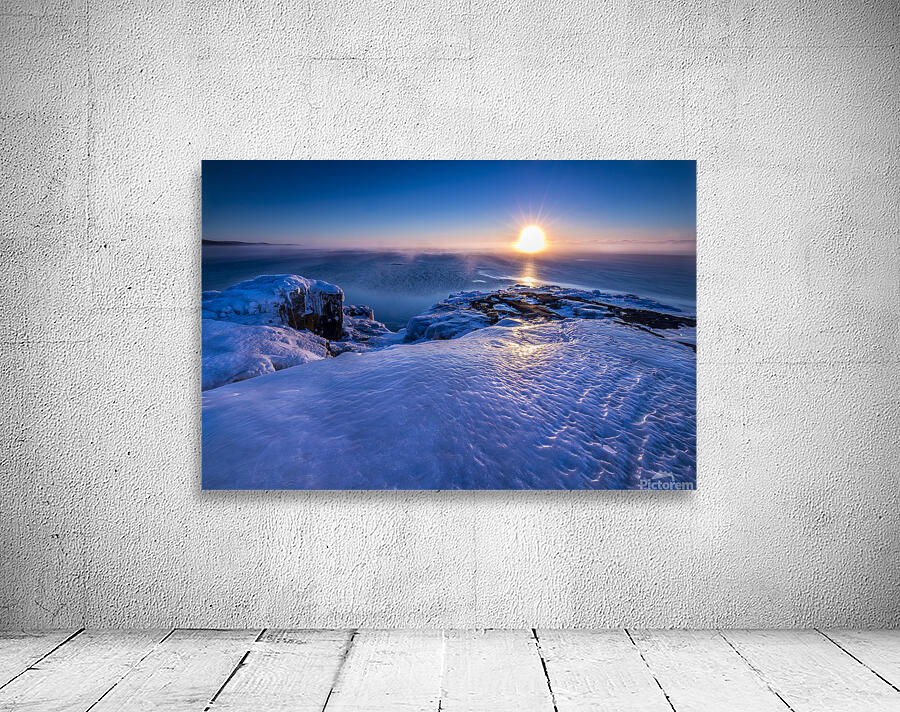 Sunrise on Ice Over Lake Superior Wall Preview