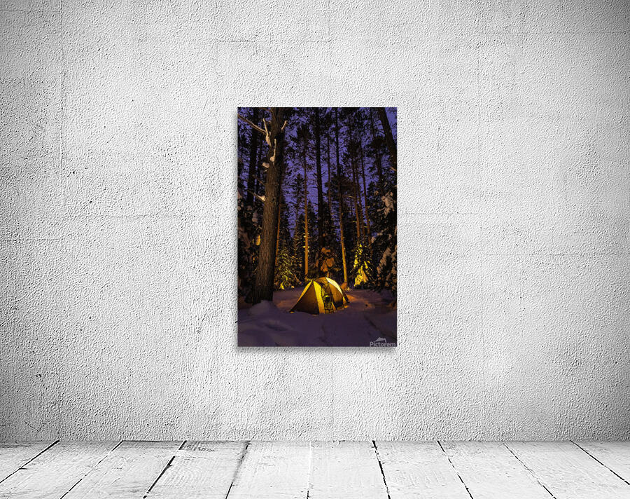 Minnesota Northwoods Winter Camping Wall Preview