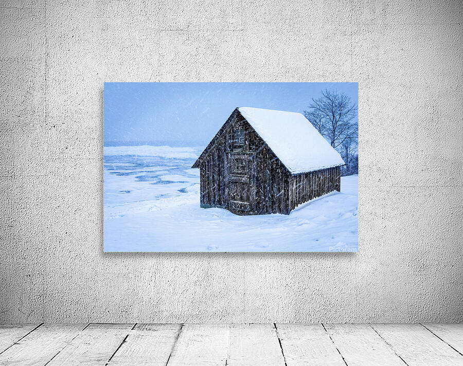Barn Amongst a Minnesota Snowstorm Wall Preview