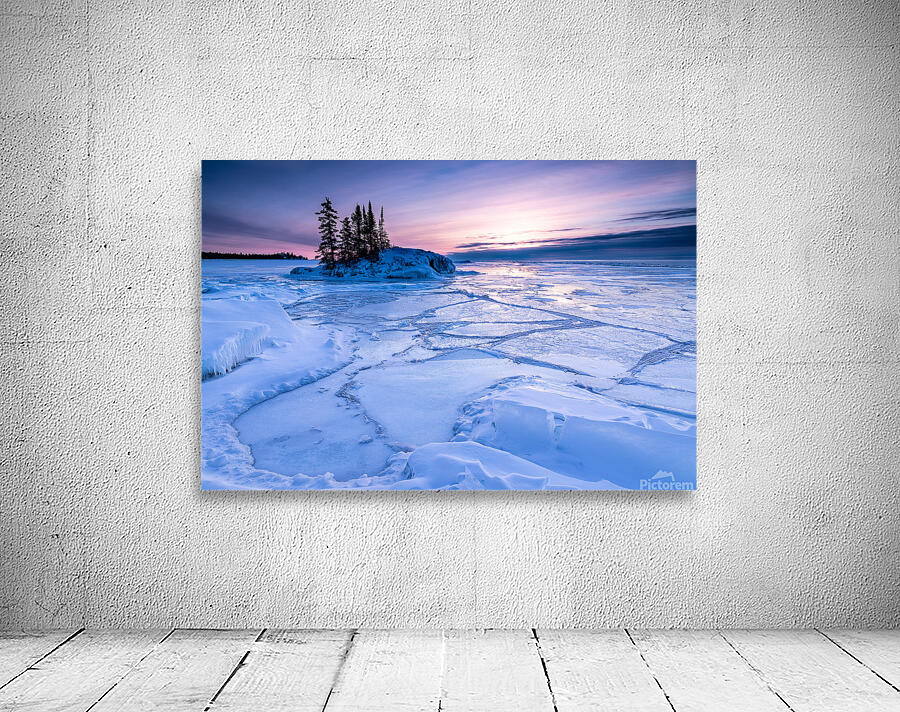 Icy Sunrise over Frozen Lake Superior Wall Preview