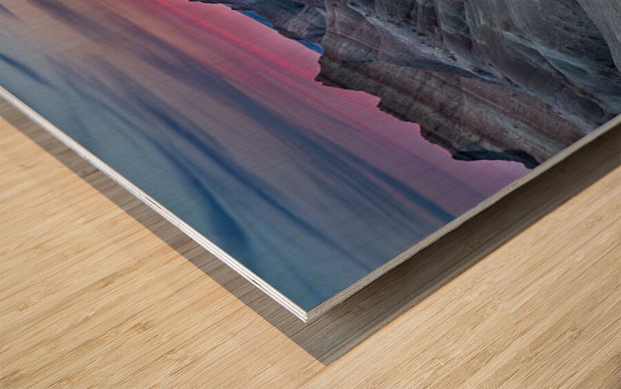 Sunset Over The Badlands Wood print