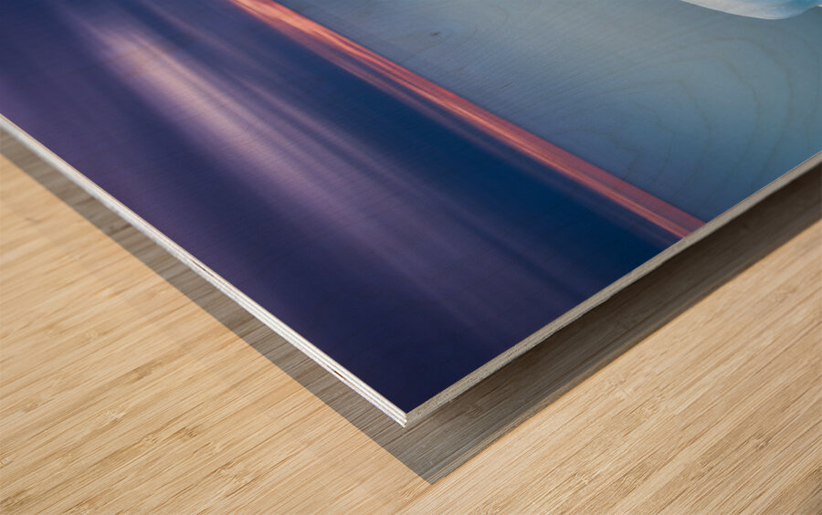 Minnesota Northshore Winter Sunset Wood print