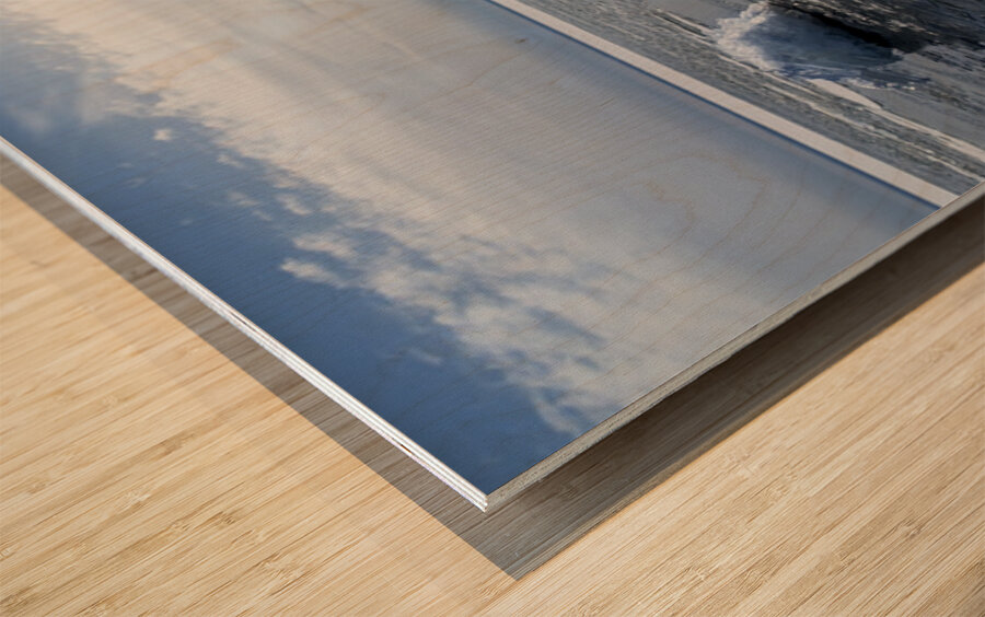 Stack Ice Over Superior Wood print