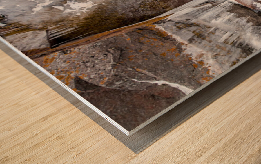 Lake Superior Ice Cove Wood print