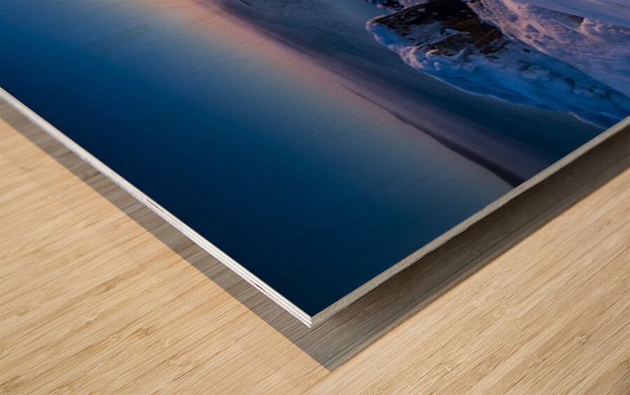 Sunrise on Ice Over Lake Superior Wood print