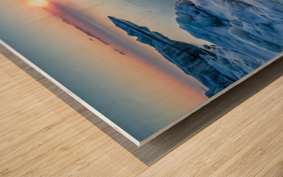 Lake Superior Winter Sunrise Wood print