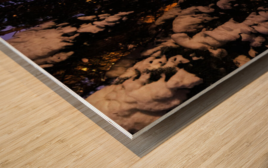 Winter Camping Under the Stars in Minnesota Wood print