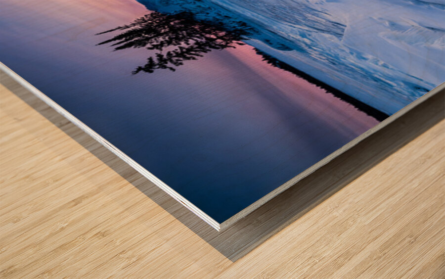 Icy Sunrise over Frozen Lake Superior Wood print
