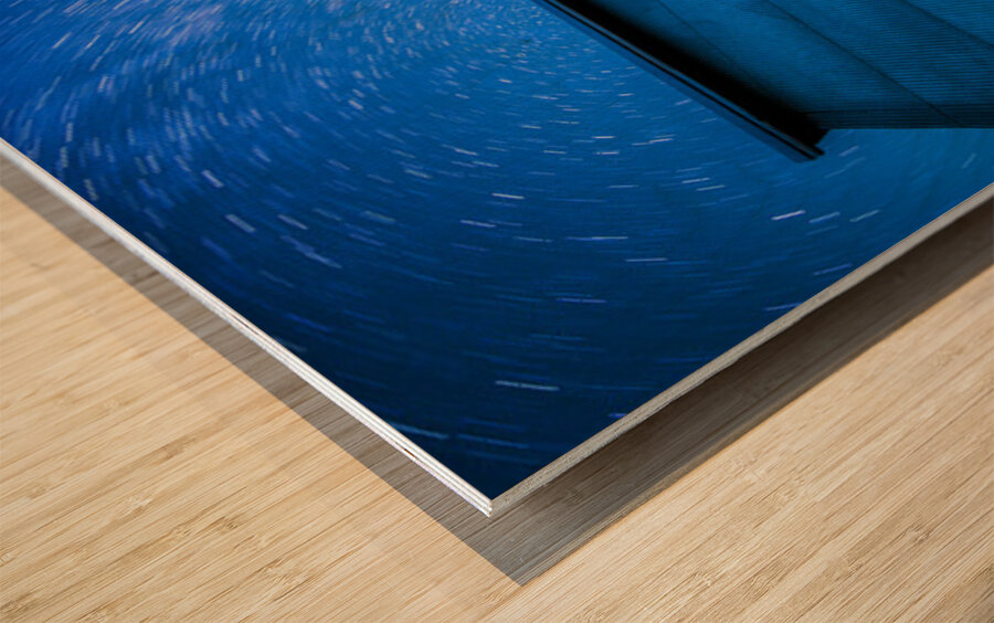 Star Trails over Farm Country Wood print